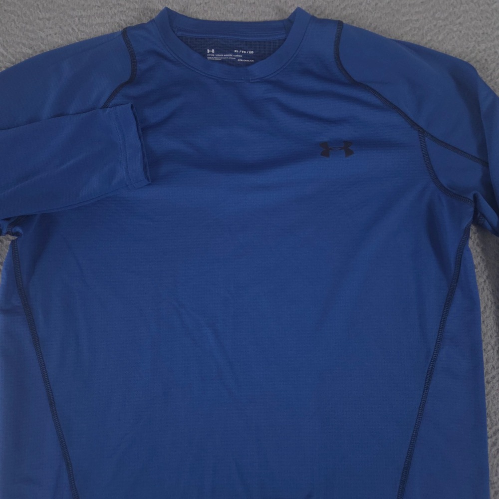 Under Armour Shirt Mens XL Blue ColdGear Fitted Long Sleeve Performance Thermal
